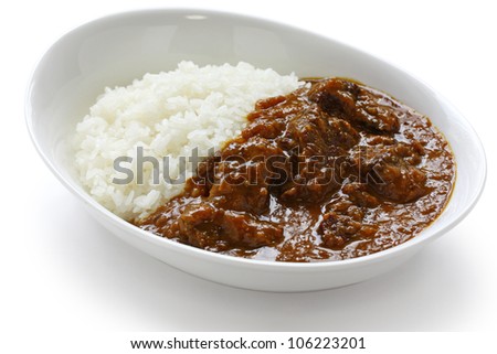 beef curry on rice, japanese food
