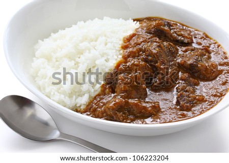 beef curry on rice, japanese food