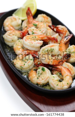 shrimp scampi in garlic butter, american food
