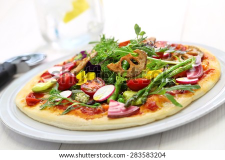 healthy vegetable pizza, vegetarian food