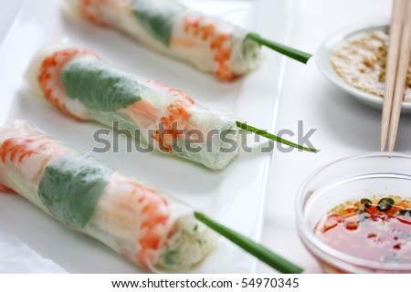 Summer Roll , Salad roll , Fresh Spring Roll , Vietnamese Food