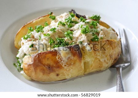 Jacket Potato , Baked Potato with Tuna mayonnaise