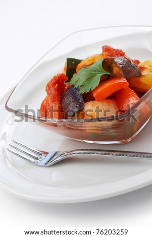 ratatouille , french vegetable stew dish