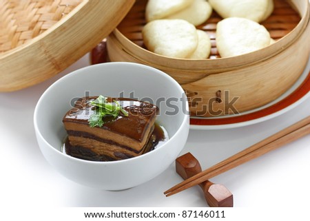 braised pork belly, dongpo pork, chinese cuisine