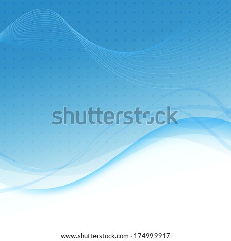 Transparent blue abstract background - waves. Vector illustration