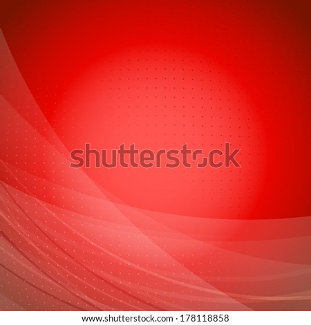 Red wave bright background template. Vector illustration