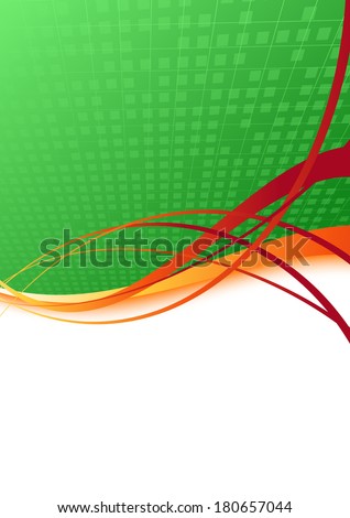 Ecology background with orange swoosh. Vector illustration