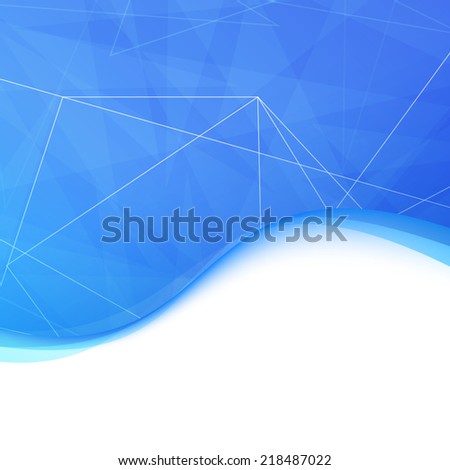 Blue modern crystal structure wave background border blue. Vector illustration