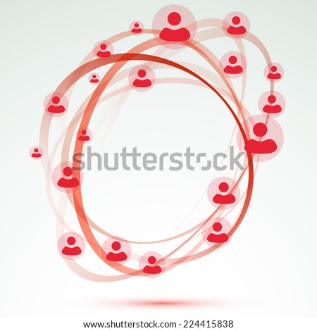 Social network user circle friendship relation. Vector illustration