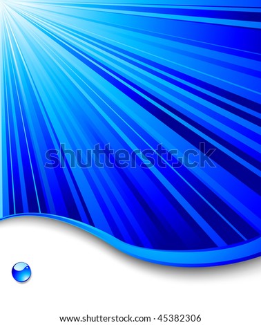 stock vector : Blue banner template - ray background; clip-art