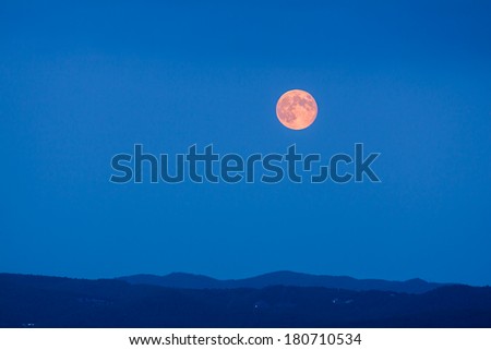 Full Moon Rising at Blue Hour