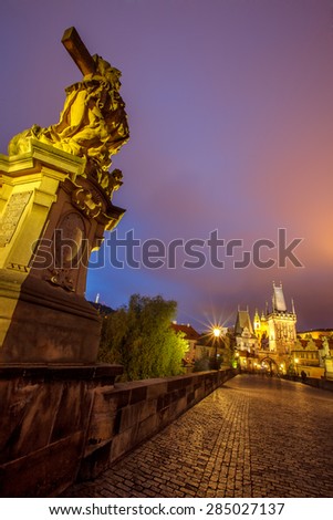 The historic center of Prague, ancient architecture, and cultural heritage/Prague Charles Bridge -2