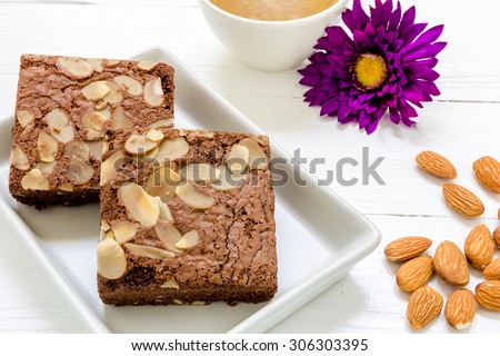 Brownie for Coffee Background / Brownie for Coffee / Chocolate Brownie for Coffee Background