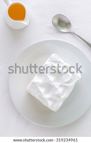 Cake with Tea Background / Cake with Tea / Cake with Tea on White Background