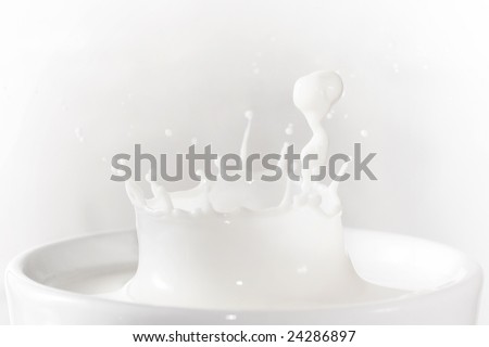 a white splashed milk on white background