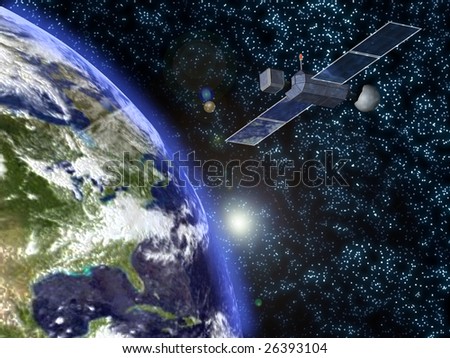 an orbiting satellite