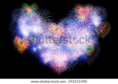 Fireworks, heart