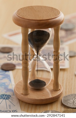 Money, hourglass