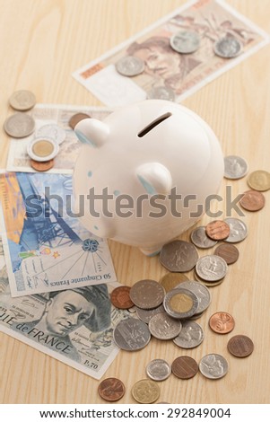 Money, money box of the pig