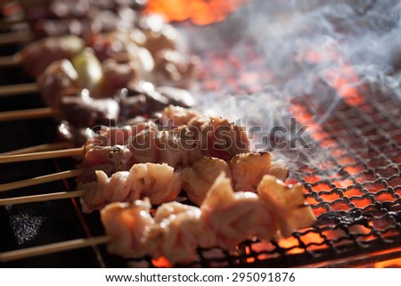 grilled meat on a stick