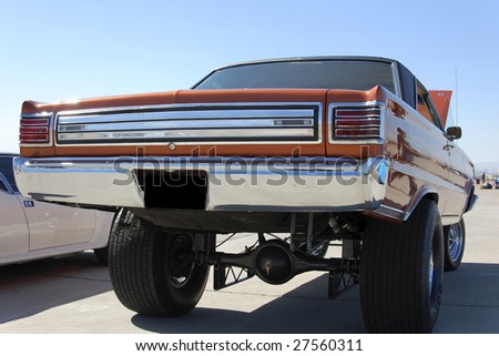 stock photo Display of a classic American muscle car