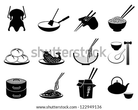 Chinese food icons Chinese food icons
