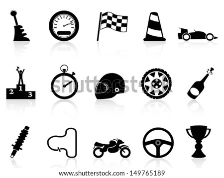motor race icons set motor race icons set