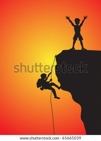 stock vector rock climbing