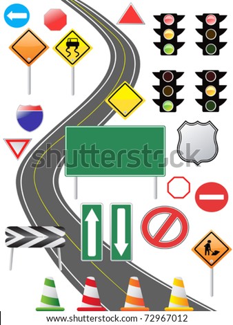 Some Traffic Sign Icon For Web Design Stock Vector Illustration