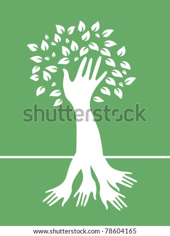 Hand Tree Stock Vector Illustration 78604165 : Shutterstock