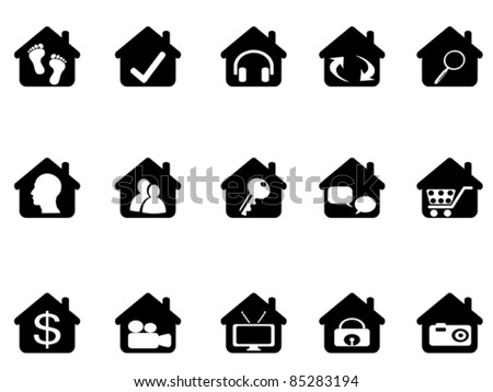 House Icon Set Stock Vector Illustration 85283194 : Shutterstock