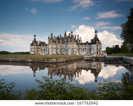The full view of the famous french castle Chambord
