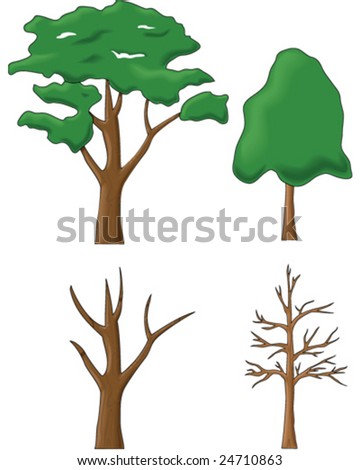 tree drawings for kids. stock vector : Tree drawings