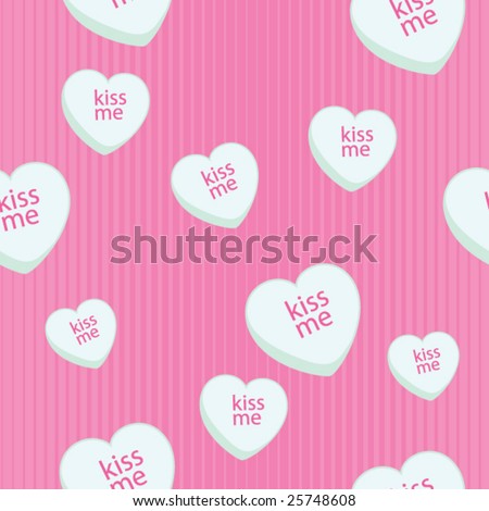 stock vector : Valentines Day Heart Candy Seamless Background - vector 