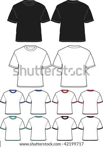 shirt template back. stock vector : t-shirt template - front and ack - vector illustrations