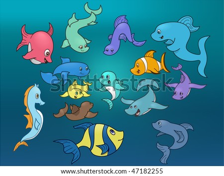 Ocean Life Cartoon