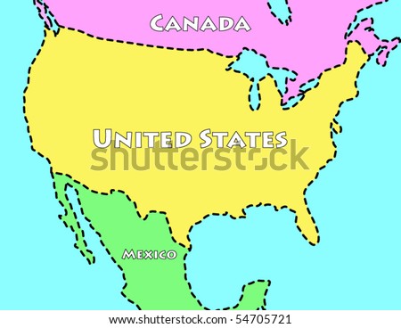 Cartoon Map Of The United States Stock Vector Illustration 54705721