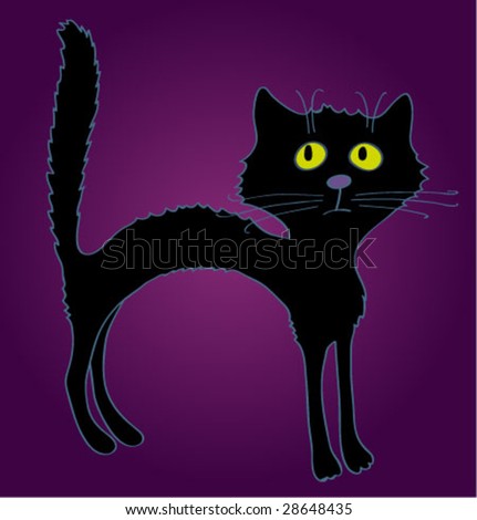 black cat cartoon. vector : Cartoon black cat