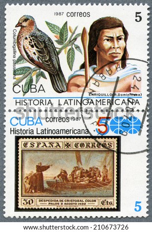 CUBA - CIRCA 1987: Set of stamps printed in CUBA - History of Latin America, circa 1987