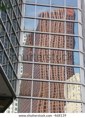 reflection of office tower