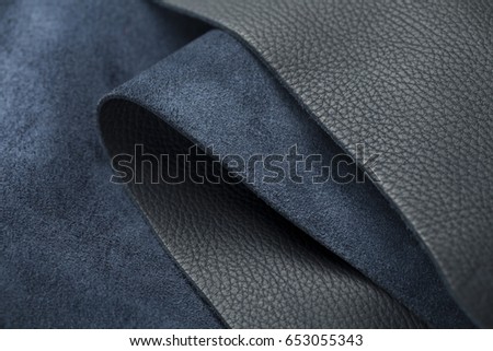 Luxury Roll of colored leather and suede or Leather background