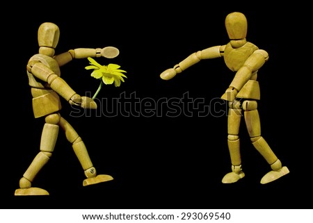 2 Friends Meeting with Yellow Flower