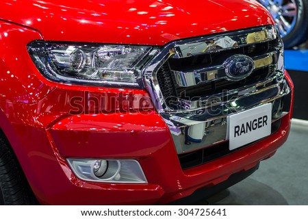 BANGKOK - AUGUST 7 : Ford Ranger on display at Bangkok International Grand Motor Sale 2015 (Big Motor Sale 2015)  on August 7, 2015 in Bangkok, thailand