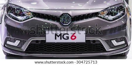BANGKOK - AUGUST 7 : MG6 on display at Bangkok International Grand Motor Sale 2015 (Big Motor Sale 2015)  on August 7, 2015 in Bangkok, thailand