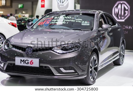 BANGKOK - AUGUST 7 : MG 6 on display at Bangkok International Grand Motor Sale 2015 (Big Motor Sale 2015)  on August 7, 2015 in Bangkok, thailand