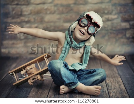 A small boy playing