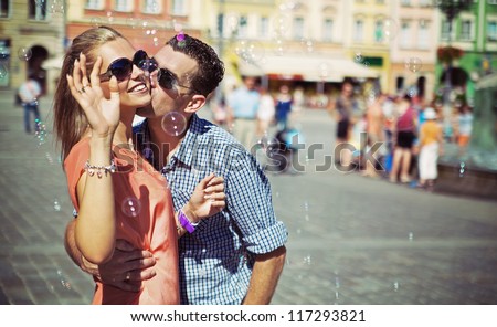 Adorable couple on a sunny day