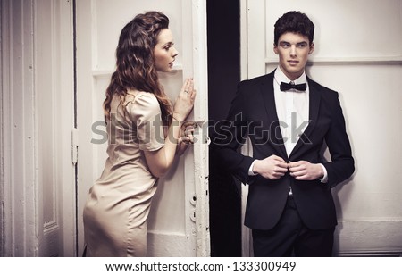 Young couple going out