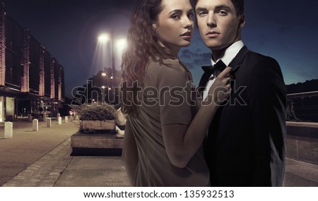 Elegant couple at night