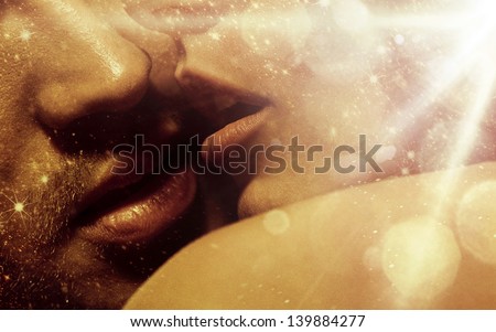 Romantic Style Portrait Of Young Lover\'S Lips